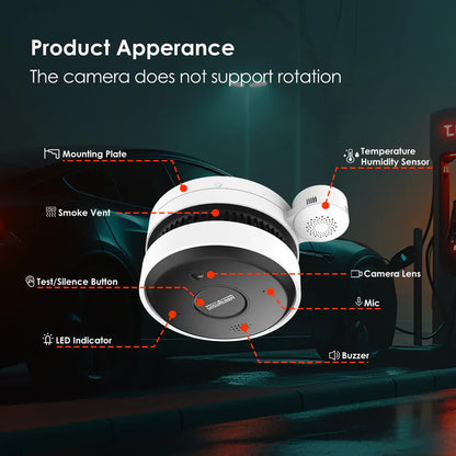 5MP IR AI-Fire Smoke Sensing Network Camera with Temperature & Humidity Detection